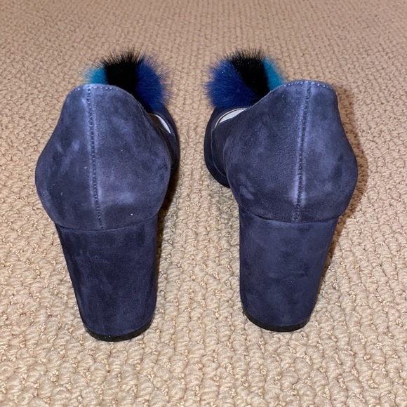 Bettye Muller Fur Pom Pom Pumps - Picture 3 of 7